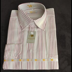 MEN'S MECCA GOLD BURGUNDY STRIPE DRESS SHIRT
